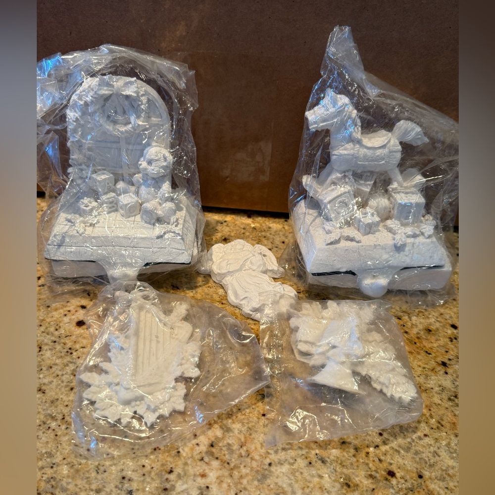White Ceramic Christmas Figurines - for painting